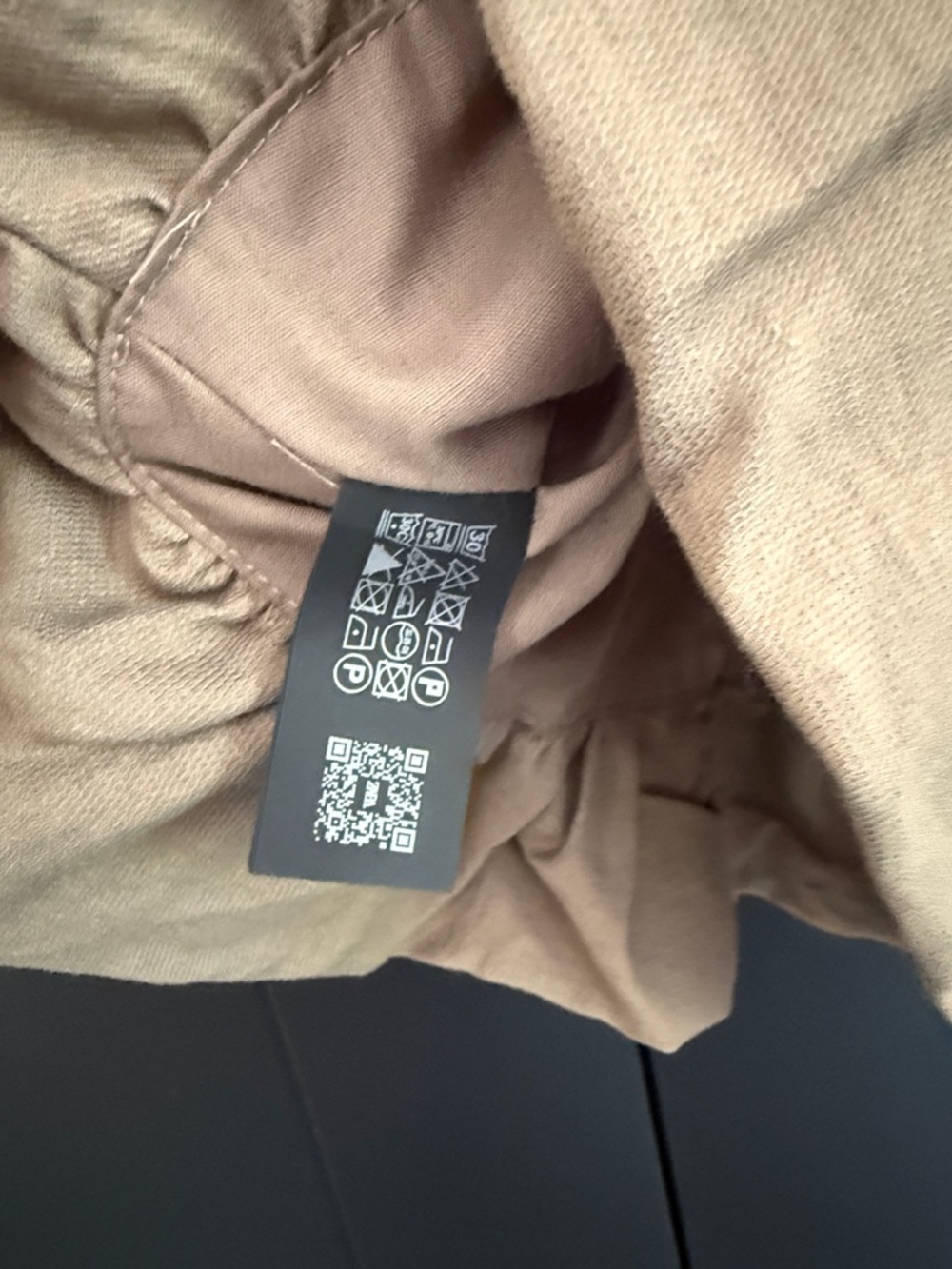 Zara Olive-Taupe Linen Bubble Mini Skirt with Bead Tie - Picture 6 of 7